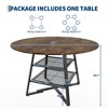 Garvee Dining Room Round Table Set for 4-6, Circle Kitchen Dining Table with Metal Base, 47 Inch Wooden Round DiningTable, Wood Kitchen Tables - 2 of 4