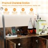 Tangkula Cat Litter Box Enclosure Hidden Cat Washroom Cabinet w/3-Tier Shelves Charging Station Winding Entry & Scratching Board Versatile Storage - 4 of 4