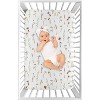 Sweet Jojo Designs Girl Baby Fitted Mini Crib Sheet Watercolor Floral Garden Sage Green Blue and Orange - 3 of 4