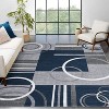 Modern Geometric Rugs, Machine Washable Low Pile Non-Slip Rugs, Modern Stain Resistant Indoor Rugs, Living Room, Bedroom - 2 of 4