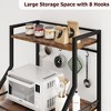 Coucheta Kitchen Bakers Rack, 5 Tier Coffee Bar Station with 2 Large Wire Basket, Microwave Stand with 8 s-Shaped Hooks for Spices, Pots and Pans - 4 of 4