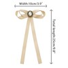 INSPIRE CHIC Women's Pre-Tied Long Ribbon Bowknot Faux Pearl Brooch Pin Tie - 2 of 4