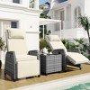 Outdoor Rattan Two-person Combination With Coffee Table, Adjustable, Suitable For Courtyard, Swimming Pool, Balcony - 2 of 4
