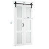 SMARTSTANDARD Bifold Barn Door 84 in. Height 3-Lite Frosted Glass MDF Bi-fold Sliding Closet Doors with Hardware Kit Included, Predrilled - 4 of 4