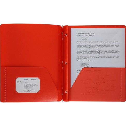 Folder Up&Up Pronged Two Pocket Poly Portfolio 5ct