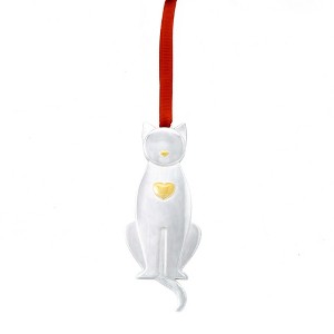 Nambe Kitty Christmas Ornament, Made of Silver and Gold Plate - 1 of 4