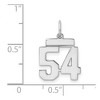 Black Bow Jewelry Sterling Silver, Athletic Collection, Small Polished Number 54 Pendant - 4 of 4
