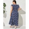 Plus Size Sleeveless Floral Hem Pocket Long Dress for Women Summer Casual Boho Maxi Dress - 4 of 4