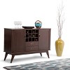 54" Tierney Solid Hardwood Mid-Century Sideboard Buffet and Winerack Medium Auburn Brown - WyndenHall - 2 of 4