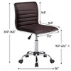 Yaheetech PU Leather Armless Office Chair Desk Chair with Wheels - image 3 of 4