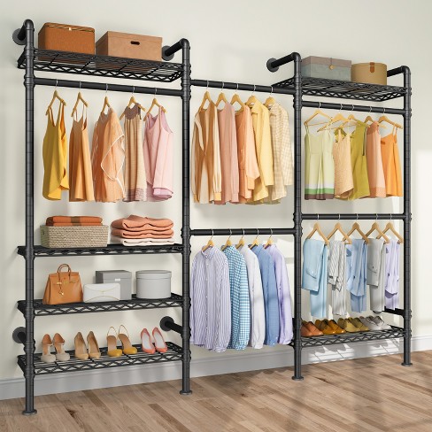 Timate F3 Garment Rack Industrial Pipe Wall Mounted Clothing Rack Walk ...