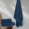 4 Pack Oversized Bath Towel Set, 27x54, Cotton, Quick - Dry, Lightweight, Ideal for Gym, Travel, Camp, Pool - Blue - 4 of 4