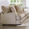 HOMES: Inside + Out Telven 72" Loveseat Chenille Channel Tufted with Pillows Light Brown - 2 of 3