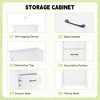 TiramisuBest Retro Multi-Functional Storage Cabinet with 3 Drawers, Enclosed Compartments & Adjustable Shelves for Living Room, Kitchen, Office, White - 4 of 4