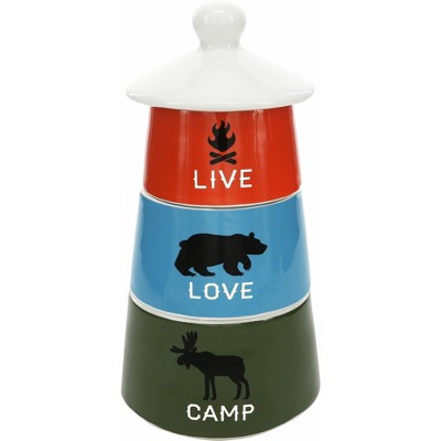 Pavilion Gift Company - Camp - Stackable 100% Soy-Filled Candles (Set of 3) - Flame Candles