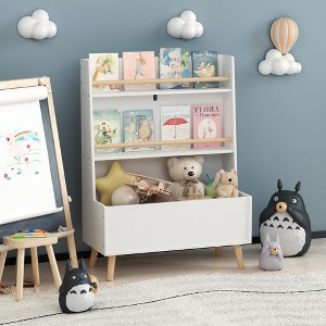 KTMBDW Kids Bookshelf, Book and Magazine Rack, Book Organizer, toy Storage Cabinet Organizer for Living Room,Children's Room, White - 1 of 4