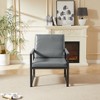 Airsurfer Tech Cloth Retro Accent Chair with Soft Cushion, Metal Armrests, Black Frame, Modern Armchair for Living Room, Bedroom, Office - 2 of 4