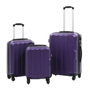 vidaXL Hardcase Trolley Set 3 pcs Purple ABS - 1 of 4