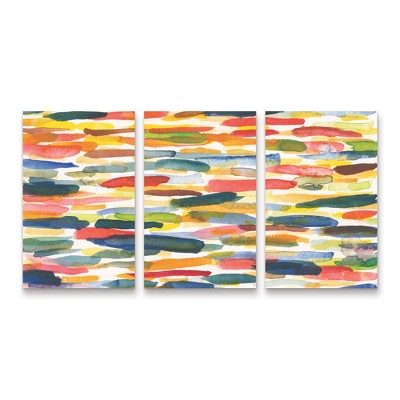 Trademark Fine Art Cheryl Warrick Colorful Patterns X 3 Piece Panel Set Art