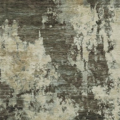 HomeRoots 5' X 8' Brown And Beige Abstract Washable Indoor Outdoor Area Rug