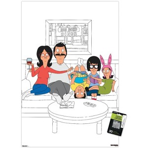 Trends International Bob's Burgers - Couch Unframed Wall Poster Print Clear Push Pins Bundle 22.375" x 34" - 1 of 4