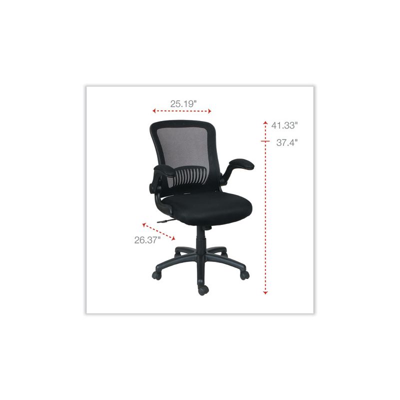 Alera Alera EB-E Series Swivel/Tilt Mid-Back Mesh Chair, Supports Up to 275 lb, 18.11" to 22.04" Seat Height, Black, 2 of 8