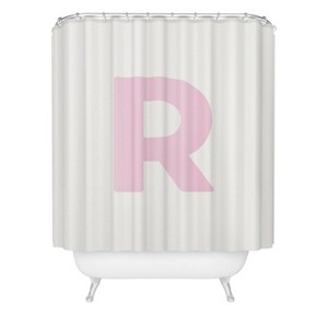 Deny Designs April Lane Art Block Monogram Shower Curtain - 1 of 3
