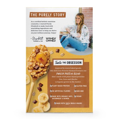 purely elizabeth. Chocolate Chip Banana Bread Protein Oatmeal - 8.3oz/5ct