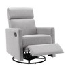 APRILSOUL Gray Modern Upholstered Rocker Chair, Plush Seating Glider Swivel Recliner Chair - 4 of 4