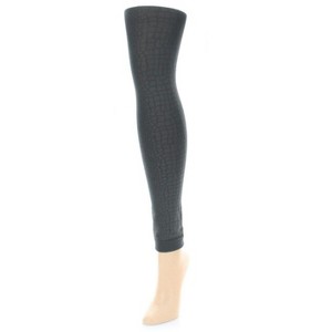 Memoi Women's Snakeskin Fleece Lined Footless Winter Tights - 1 of 3