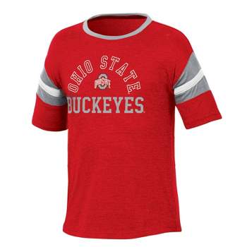 NCAA Ohio State Buckeyes Girls' Short Sleeve Striped Shirt