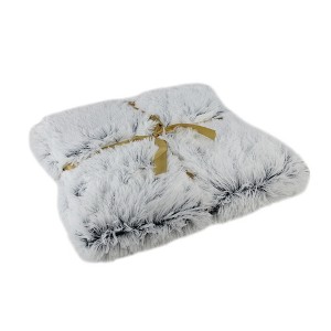 Northlight 55" x 62" Plush Faux Fur Throw Blanket - Gray - 1 of 2