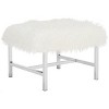 Horace Faux Sheepskin Square Bench - White - Safavieh - 3 of 4