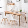 Tangkula Set Of 4 Mid Century Modern Style Dining Side Chair Upholstered Seat Wood Legs - 3 of 4