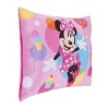 Disney Minnie Mouse Let's Party Pink, Turquoise, Lavender, and Yellow Balloons, Ice-cream Cones, and Cupcakes Plush Toddler Pillow - 2 of 4