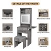 ELECWISH Small Vanity Table with Mirror, Chair and Storage Stool - 3 of 4