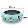 Slickblue Women's Turquoise Floral Ring, Multi-Colored Synthetic Crystal Accents, Polished Silver Band, size 5-10 - 2 of 4