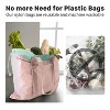 Garnen Foldable Tote Bag, Nylon Reusable Bag Foldable Tote for Grocery, Reusable Foldable Bag Shopping Bag Tote Bag for Travel Machine Washable, Pink - 2 of 4