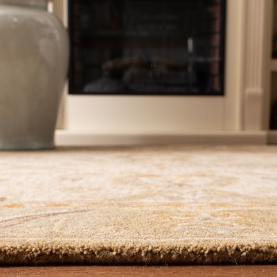 Handmade Silver and Light Brown Wool Tufted Runner Rug