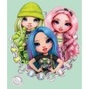 Girl's Rainbow High Chain Circle Characters T-Shirt - 2 of 4