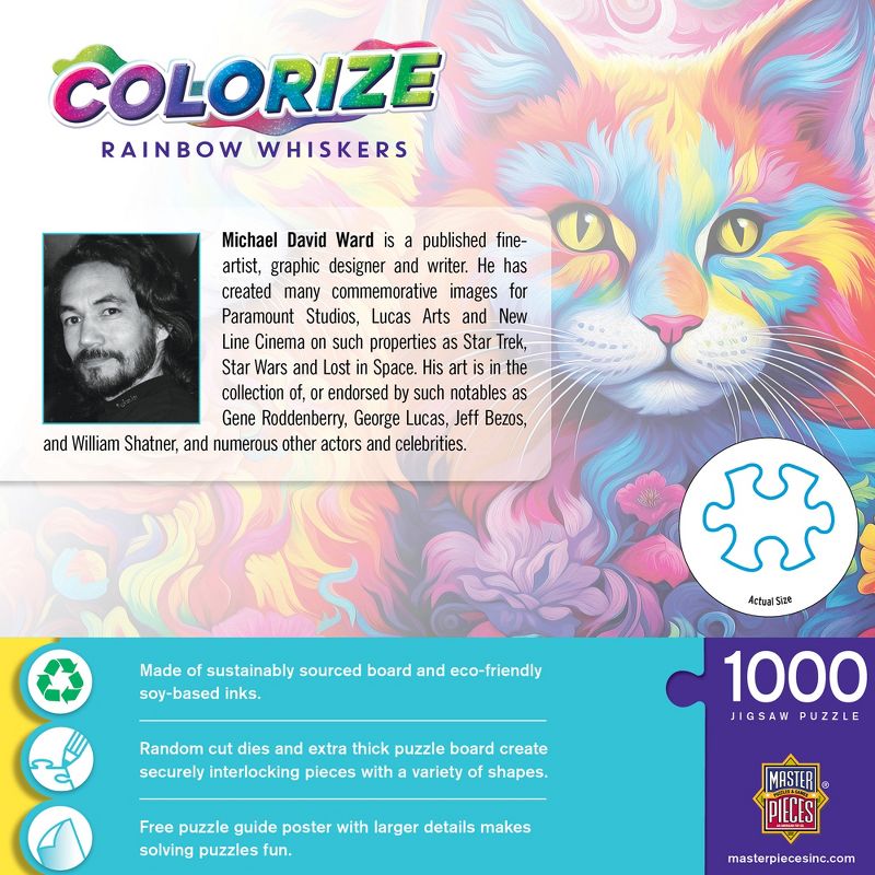 MasterPieces Colorize - Rainbow Whiskers 1000 Piece Jigsaw Puzzle, 4 of 8