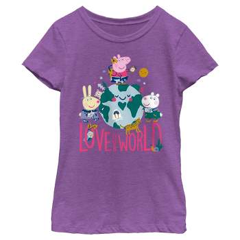 Girl's Peppa Pig Love Our World T-Shirt