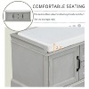 KTMBDW Shoe Bench Storage Bench with 2 Drawers and 2 Cabinets, Entryway Bench with Removable Cushion for Living Room, Hallway, Entryway - 4 of 4