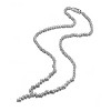 Guili Sterling Silver Rhodium-Plated Necklace with Princess Cut Cubic Zirconia Zigzag Style, modern and sleek for stylish layering. - 2 of 3