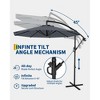 10FT Hanging Cantilever Umbrella, Outdoor Sun Shade with Easy Tilt Adjustment, 8 Ribs, UV Protection for Backyard, Garden and Pool - 3 of 4