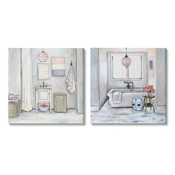Designer Toilet Canvas Wall Art, White Sold by at Home