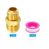 Unique Bargains Air Gas Line Refrigeration HVAC Brass SAE 45 Degree Hose Pipe Flare Connectors Gold - 3 of 4
