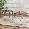 Okak Patio End Table with Arched Legs and Square Top Set of 2, Elegent Outdoor Coffee Table, Small Patio Table for Garden, Backyard, Espresso - 2 of 4