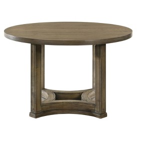 NicBex Round Dining Table 46" Farmhouse Wooden Dining Table Pedestal Base for Dining Room - 1 of 4