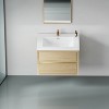Bencmate Bathroom Storage Cabinets, Wall-Mounted Bathroom Vanity with Sink, Storage Cabinet with Soft Close Drawers, Brown, 29.53"*19.69"*22.44" - 2 of 4